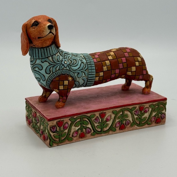 Jim Shore Heartwood Creek “Longfellow” Dachshund Weiner Dog Figure 2005 4x5.5” - Picture 1 of 9